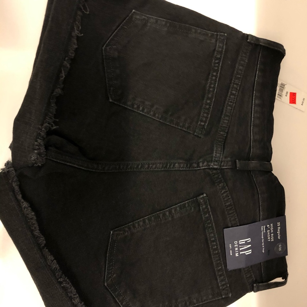 Black denim shorts